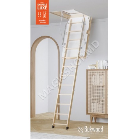 Чердачная лестница DOUBLE Luxe Standart, H-2.8m 60/70/80/90×110см